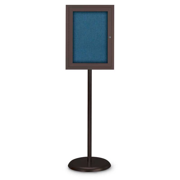 Corkboard, Double Door, Radius Frame, 42x32", Satin/Black Rubber